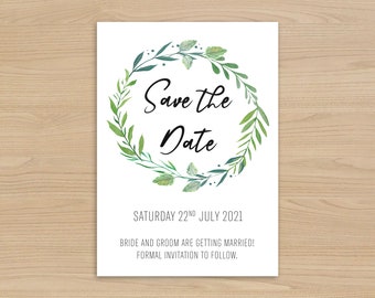 Save the Date Cards, Floral Design | Personalised Wedding Announcement | Wedding Invitations | Free Delivery