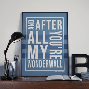 Wonderwall-tekstposter: Oasis Song-kunstafdruk