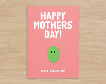 Cute Mother's Day Card | Your a Grape Mum | Mum Gift, Mothers Day Card | Free Delivery