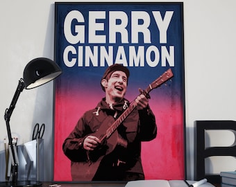 GERRY CINNAMON Duo Tone Gradient Poster | Gerry Cinnamon art | Music poster | Indie music poster | Free Delivery |