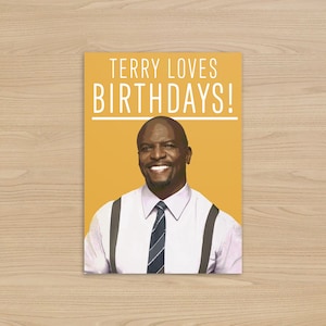 Tarjeta de cumpleaños de Terry Jeffords / A Terry le encantan los cumpleaños / Teniente, Sargento Jeffords / Regalo de Brooklyn Nine Nine