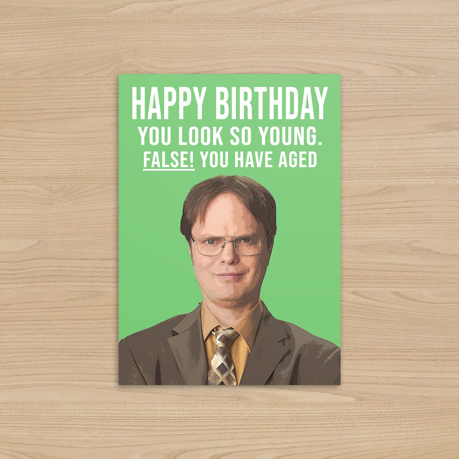 Dwight Schrute Birthday Card False You Have Aged the | Etsy