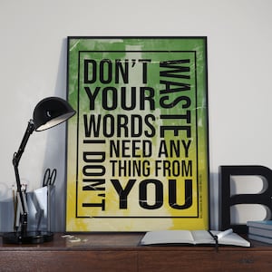 El cartel de Stone Roses Soy la resurrección Letras de arte / Manchester Britpop Print / Cartel musical / Entrega gratuita