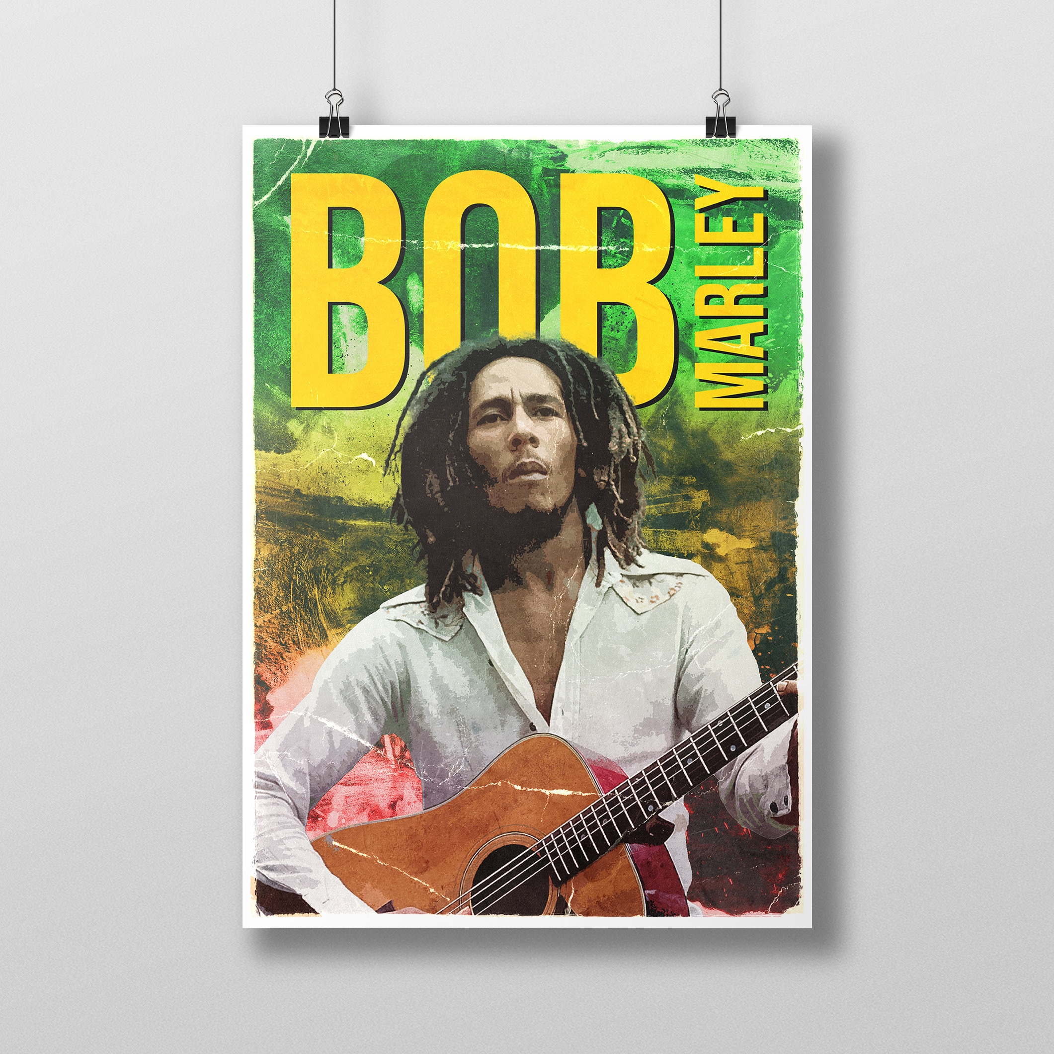 Bob Marley & The Wailers POSTER PRINT A3 Band Concert Wall