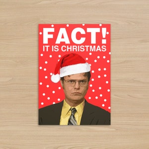 Dwight Schrute Weihnachtskarte | FAKT! es ist Weihnachten | Büro US Weihnachtskarte | Lustiges Weihnachtsgeschenk |