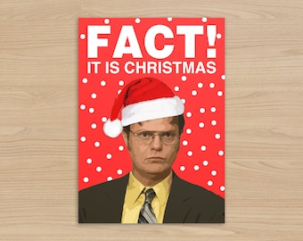 Carte de Noël de Dwight Schrute | FAIT ! c'est Noël | La carte de Noël Office US | Cadeau de Noël amusant |