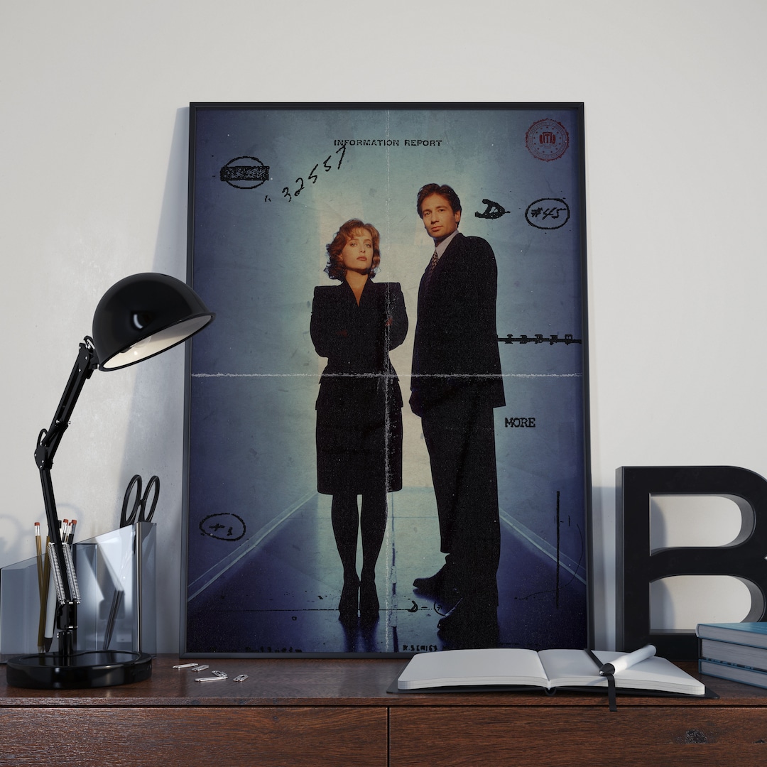 The X-files Mulder and Scully Poster | Retro Style X Files FBI Print ...