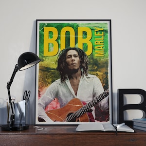 Bob Marley Retro Style Poster | Reggae Print | Rasta Artwork | Retro home decor | Free Delivery