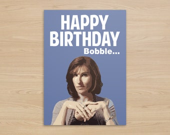 Jackie goodman Birthday Card | Happy Birthday Bobble | Friday Night Dinner Card | Hand Made Card | TV Greetings Card |