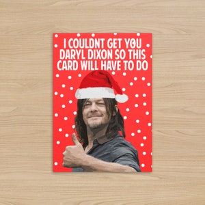 Carte de Noël Daryl Dixon | Carte drôle de morts-vivants | Roseau normand