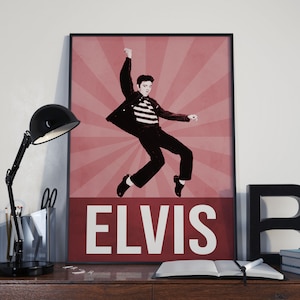 Elvis Presley Poster | Retro Style Poster | Elvis Music Print | Free Delivery