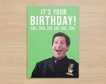 Jake Peralta Geburtstagskarte | Cool, cool, gurr, gur, cool, cool | Peralta Geburtstagskarte | Brooklyn Nine Nine Geschenk |