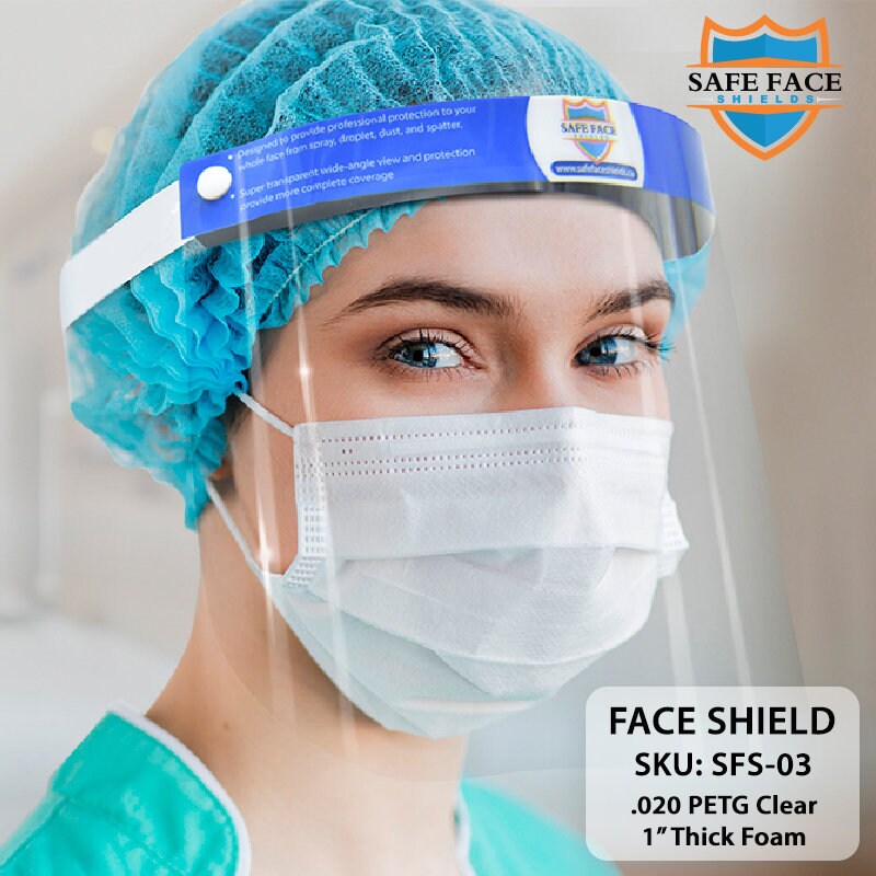 8pack / 40pack Safe Face Shield SFS03 Clear PETG .020 Etsy UK
