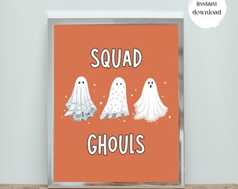 Squad Ghouls Ghost Halloween stampabile 8,5 x 11 stampa digitale, stampa di Halloween per bambini, stampa di Halloween fantasma, STAMPA DIGITALE
