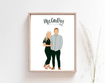 Handdrawn Faceless Digital Portrait // Custom Faceless Portraits 8x10