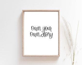 Possiedi la tua storia con la lettera \\ Citazione motivazionale che dice 8x10