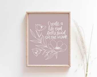 Stampa digitale floreale scritta a mano 8x10