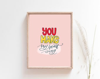 Letterati si fanno il mio cuore cantare stampa digitale 8x10