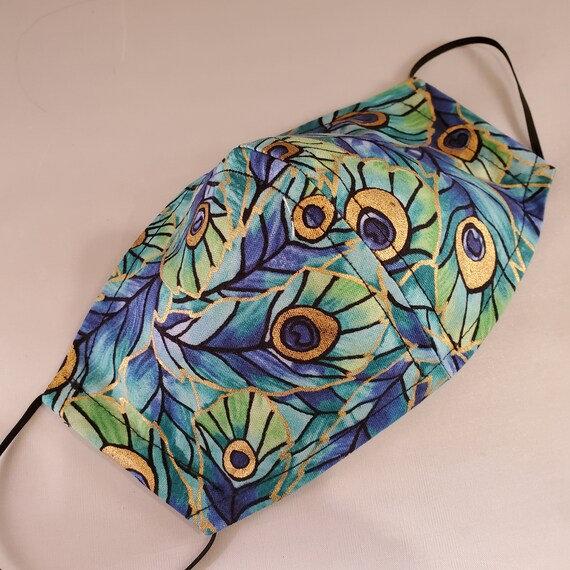 Peacock Face Maskfeather Face Maskexotic Face Maskasian Etsy