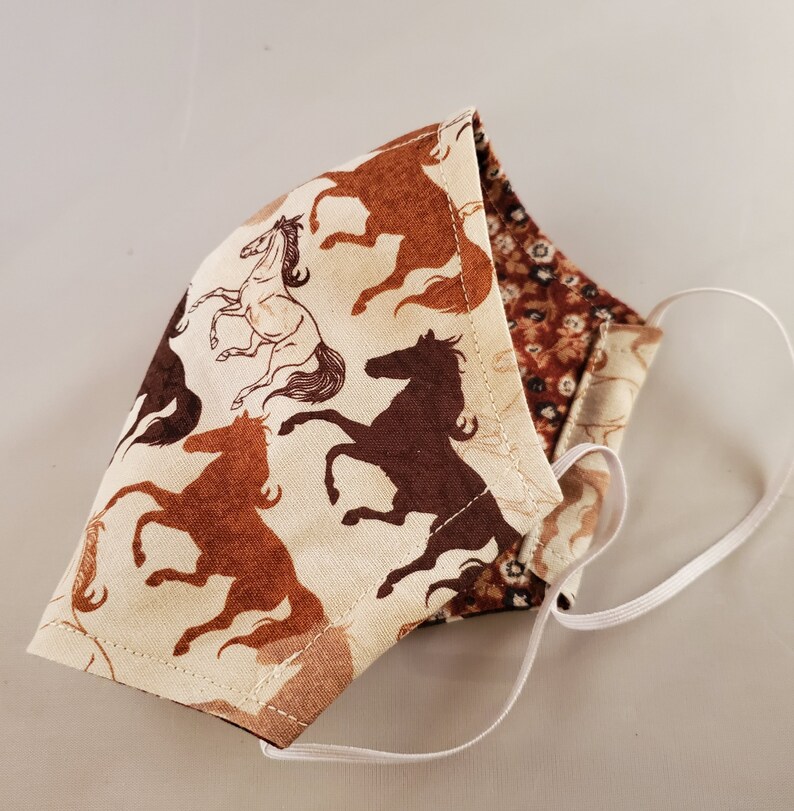 Horse Print Cloth Face Maskhorse Theme Face Maskwild Etsy