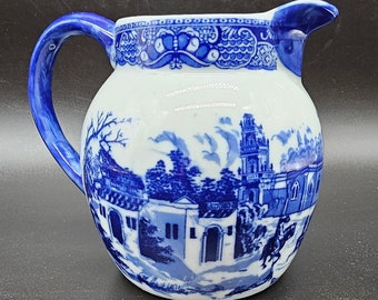 Ironstone Victoria Ware Transferware Staffordshire Historical Blue Jug Ironware