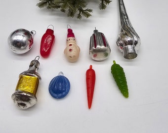 ヴィンテージミニクリスマスツリーオーナメント：アンティークガラス