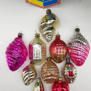 Fabelhafte Ukrainische Kugeln Antike Glas Weihnachtsschmuck Vintage Dekorationen