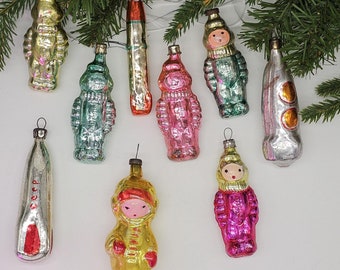 Space Era Vintage Christmas Ornaments Glass Antique Decorations Astronaut Epic