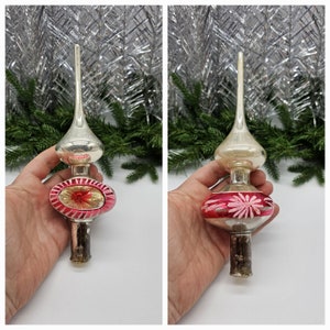 Beautiful Vintage Christmas Toppers Antique Glass Decoration Ukrainian Ornaments Starburst