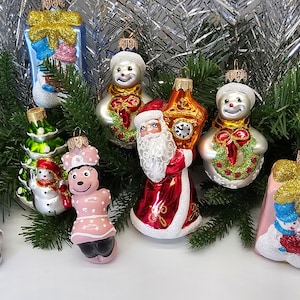 Beautiful Glass Novelty Artisan Christmas Tree Decorations Ukrainian Ornaments