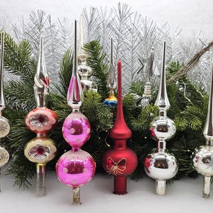 Large and Kitsch Vintage Christmas Toppers Antique Glass Decorations Ornaments