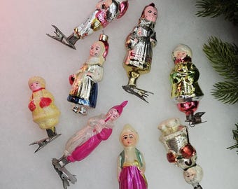 Beautiful Antique Characters Glass Christmas Ornaments Vintage Decorations Tales
