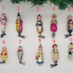 Beautiful Antique Characters Glass Christmas Ornaments Vintage Decorations Tales