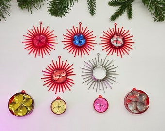 Vintage Atomic Foil Christmas Ornaments: MCM Kitsch Tree Decor