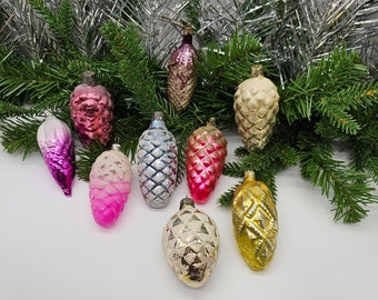 Beautiful Glass Cones Vintage Christmas Ornaments Antique Popular Decorations