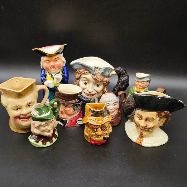 Toby and Character Jug Selection Henry Singer Beswick Keloboro Vintage