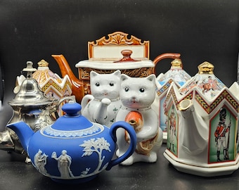 Teiera vintage antica per il tè pomeridiano Wedgwood Jasperware Sadler Cardew Design