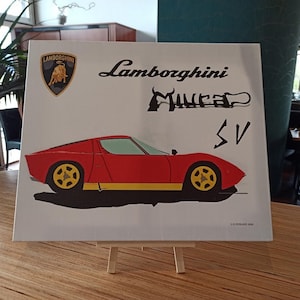 Lamborghini Miura Criação digital em tela 46x55cm