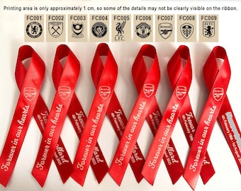 Personalized Funeral Ribbon Brooch: Memorial Rosette Keepsake with Custom Text,Sympathy,football teams logo,Heart,red green gold color new