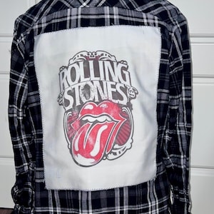 Upcycled Rolling Stones-flanel