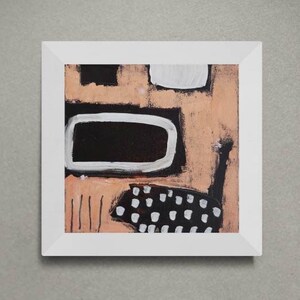 Small original abstract painting on canvas, black modern artwork, 30x30cm, affordable small wall art, modern wall art, canvas artwork