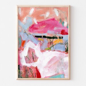 Original abstract painting on paper made with acrylic paint, loose abstract painting, affordable small wall art for home or office decor