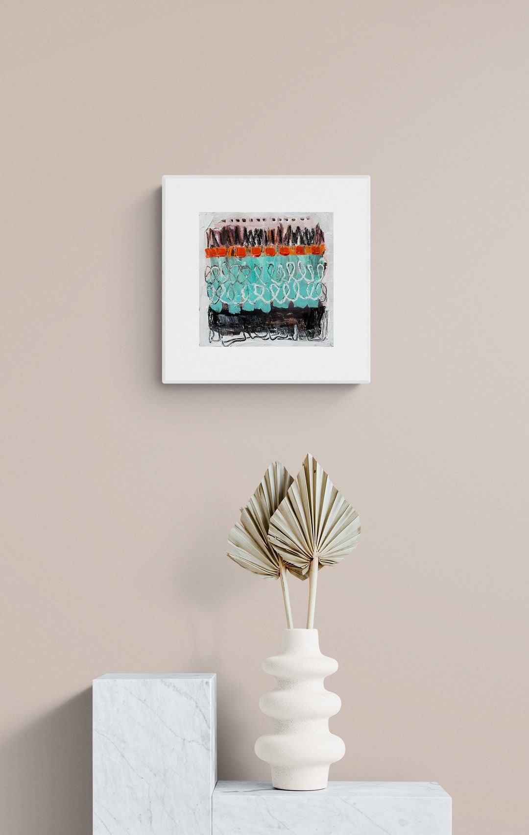 Abstract Mini Original Abstract, Mini Painting, Painting on Paper, Small Abstract ...
