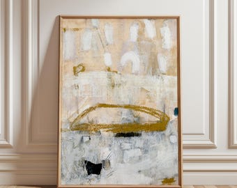 Beige Abstract Art Print: Modern Japandi Wall Decor (Digital Download)