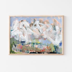Original abstract painting on paper made with acrylic paint, loose abstract painting, affordable small wall art for home or office decor