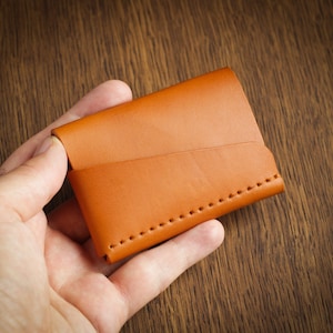 Cartera de cuero minimalista, tarjetero, monedas, cartera de cuero pequeña mínima delgada, regalo, hombres y mujeres