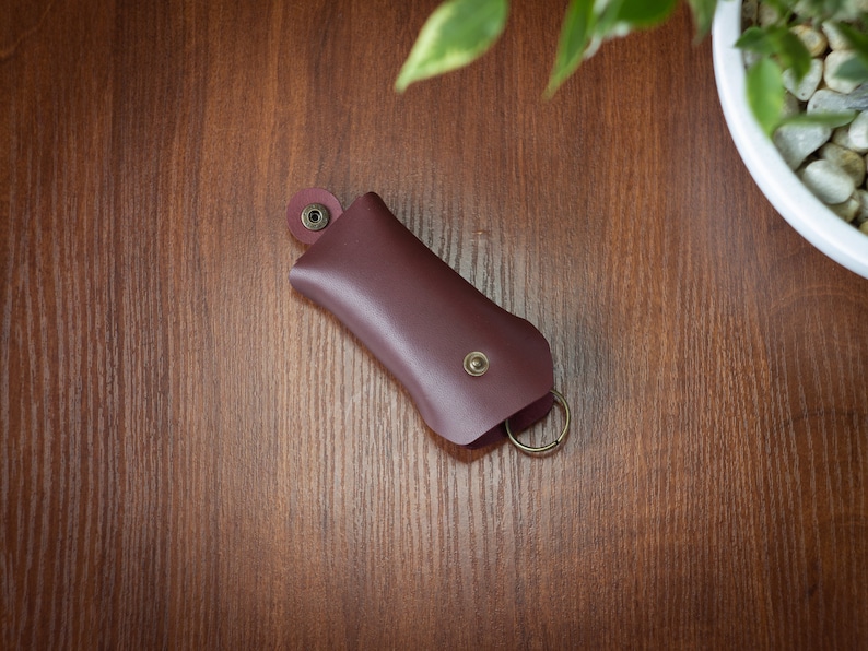 Personalized Leather Key holder ,Key Cover, Veg tanned leather key case, Minimalist key holder, moving and relocating gifts image 4
