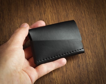 Minimalist Leather Wallet Card Holder, Coins, Slim Minimal Small Leather Wallet, Gift, Men Women