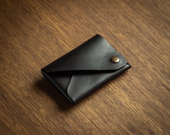 Minimalist Leather Wallet Card Holder, Coins, Slim Minimal Small Leather Wallet, Gift, Men Women