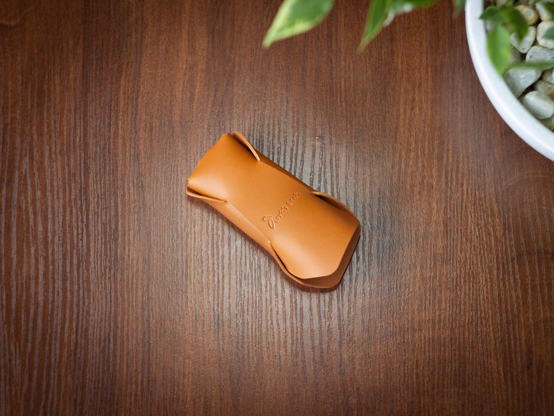 Personalized Leather Key holder ,Key Cover, Veg tanned leather key case, Minimalist key holder, moving and relocating gifts image 5